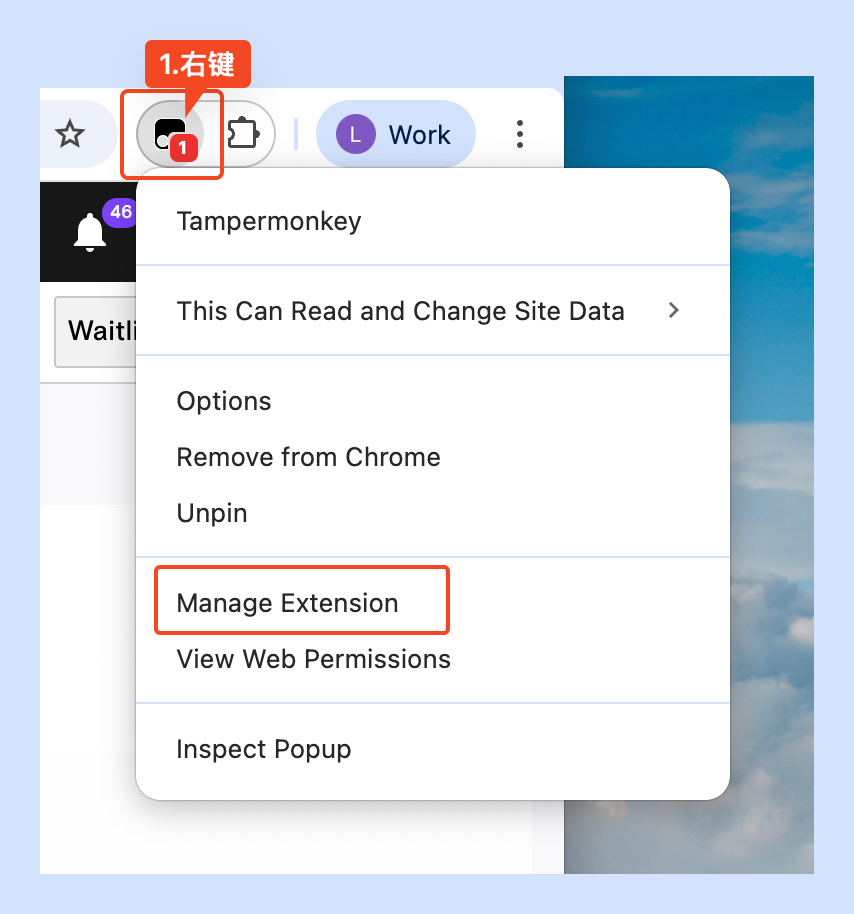 Extension Right Click